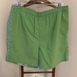 Tommy Bahama Green Swim Trunks with Patterned Sides